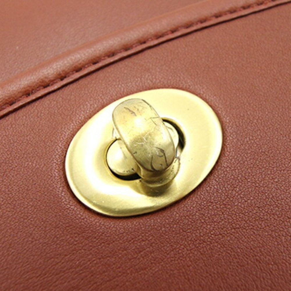 COACH Handbag 202-30 Brown Leather Old Ladies Turnlock Made in Korea KOREA - Picture 7 of 10